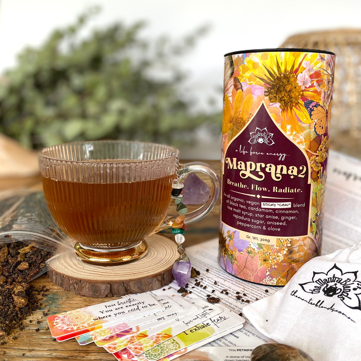 MAPRANA 2 | "Sticky" Chai Tea Ritual Canister - Breathe. Flow. Radiate.